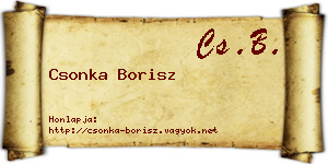 Csonka Borisz névjegykártya